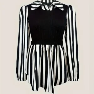 Women Shirt – Striped, Plus Size | Stretch Fit | Comfortable Daily Wear