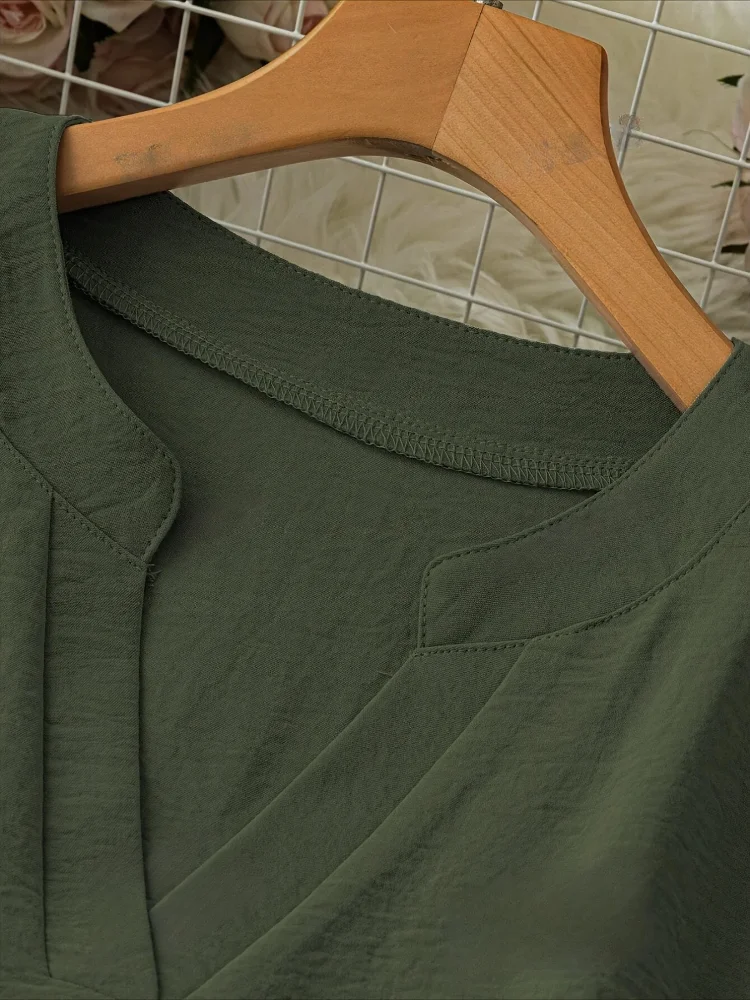 Women Shirt – Breathable, Plus Size | V-Neck | Comfortable Daily Wear – SKU 1005009276865503 - Image 5