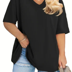 Women Shirt – Neck, Plus Size | V-Neck | Comfortable Daily Wear – SKU 1005009235061551