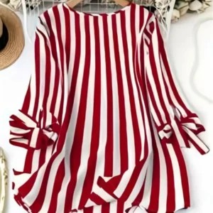 Women Shirt – Plaid, Plus Size | Breathable, V-Neck | Comfortable Daily Wear – SKU 1005009047348459