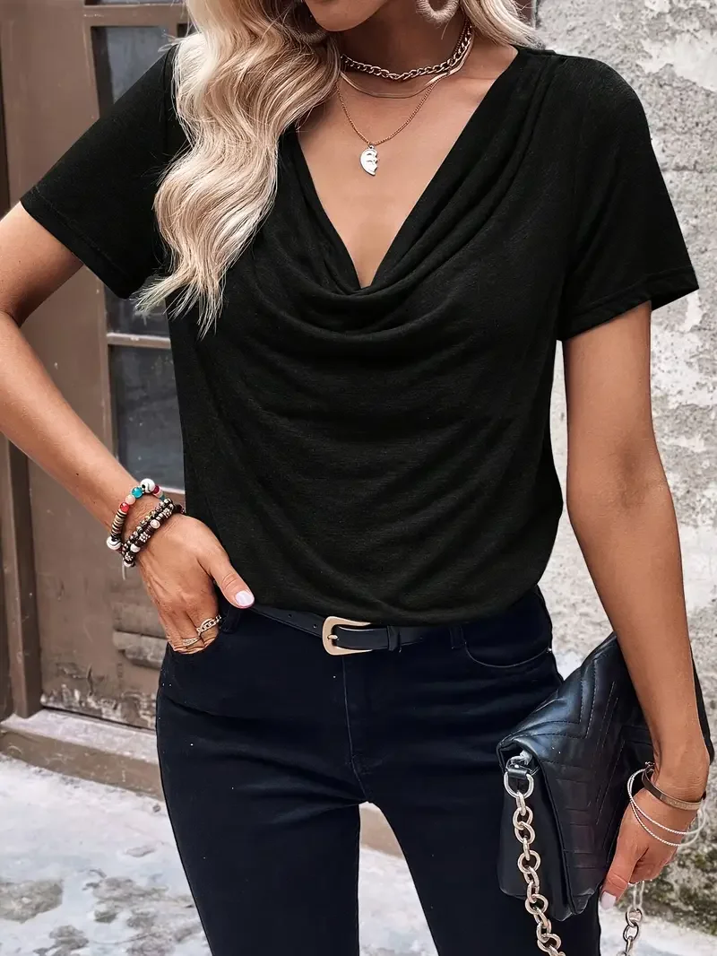 Women Shirt – V-neck, Plus Size | Premium Fabric | Comfortable Daily Wear – SKU 1005009377309317