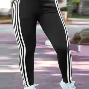 Women Pants – Striped, Plus Size (1XL-5XL) | Premium Fabric | Comfort Fit for Everyday Use