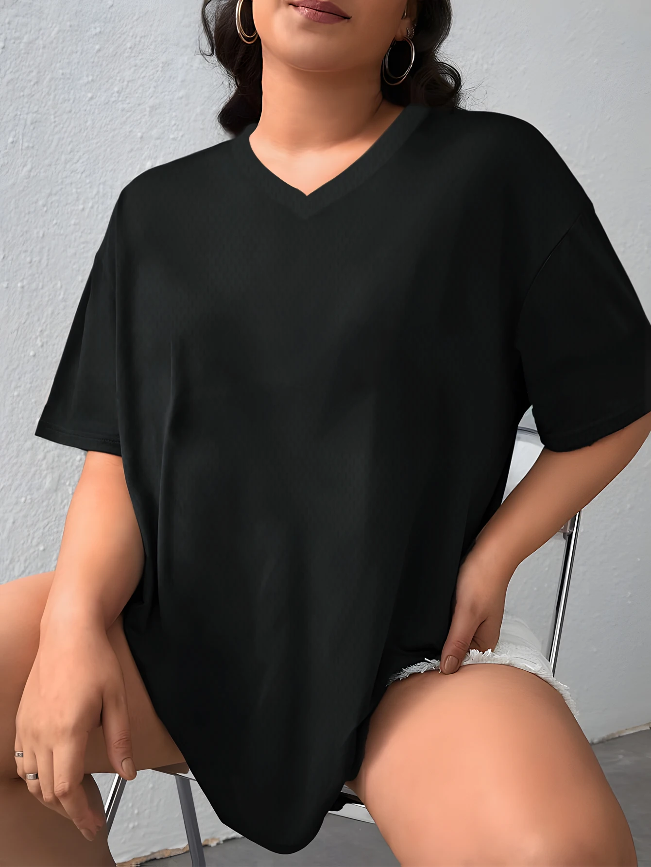 Women Shirt – Oversized, V-Neck | Breathable | Comfortable Daily Wear