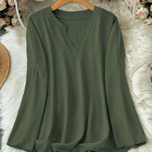 Women Shirt – Breathable, Plus Size | V-Neck | Comfortable Daily Wear – SKU 1005009276865503