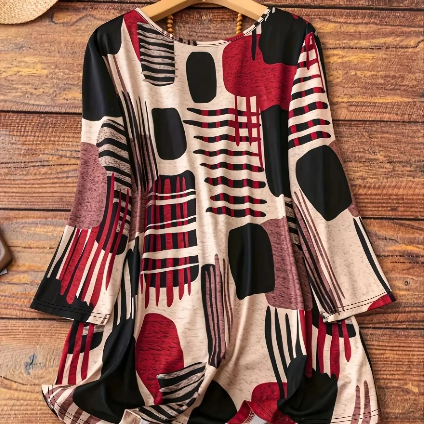 Women Shirt – Abstract, Plus Size | Printed, Stretch Fit | Comfortable Daily Wear