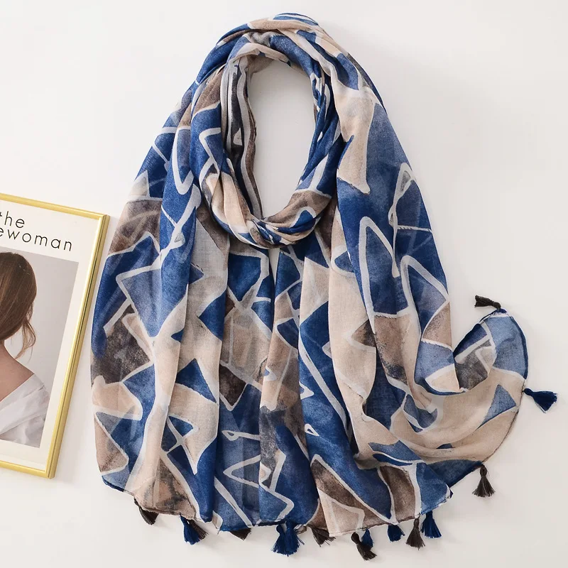 Women Scarf – Tassel, Cotton | Floral, Printed | Soft Fabric for All Seasons - Image 2